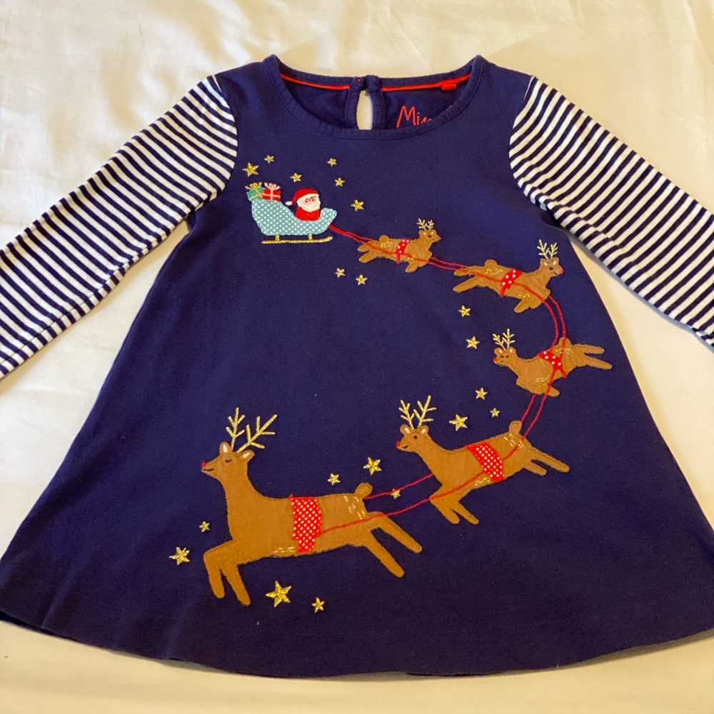 COPY - Mini Boden Santa and Reindeer applique dre…